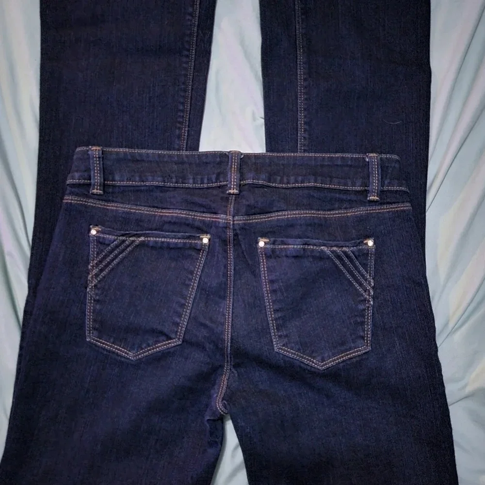White House Black Market Skinny Flare Jeans, Double Button Close, Size 4S, EUC! - Picture 2 of 10